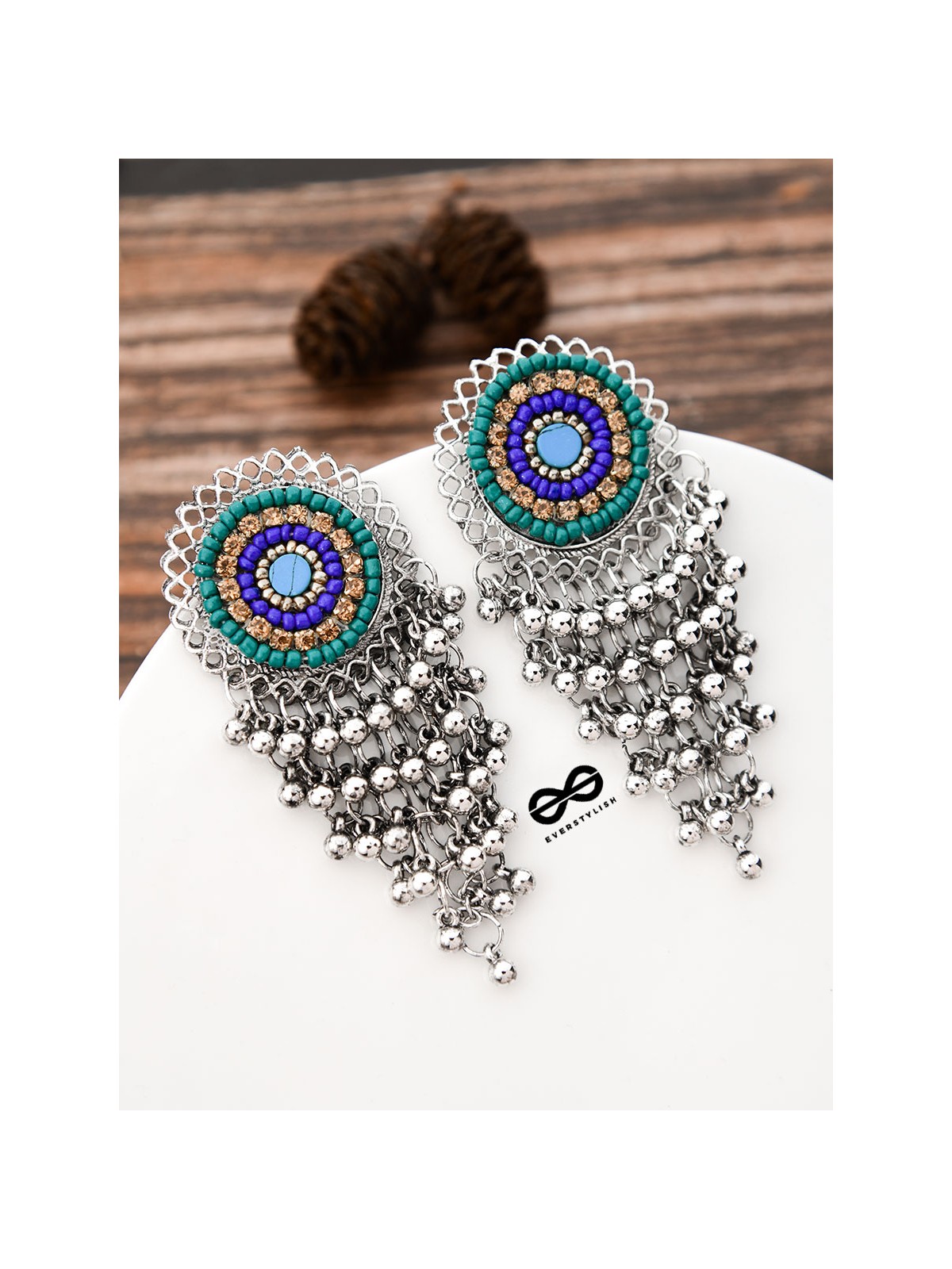 The Beaded Intricate Mesh - The Oxidised Boho Collection