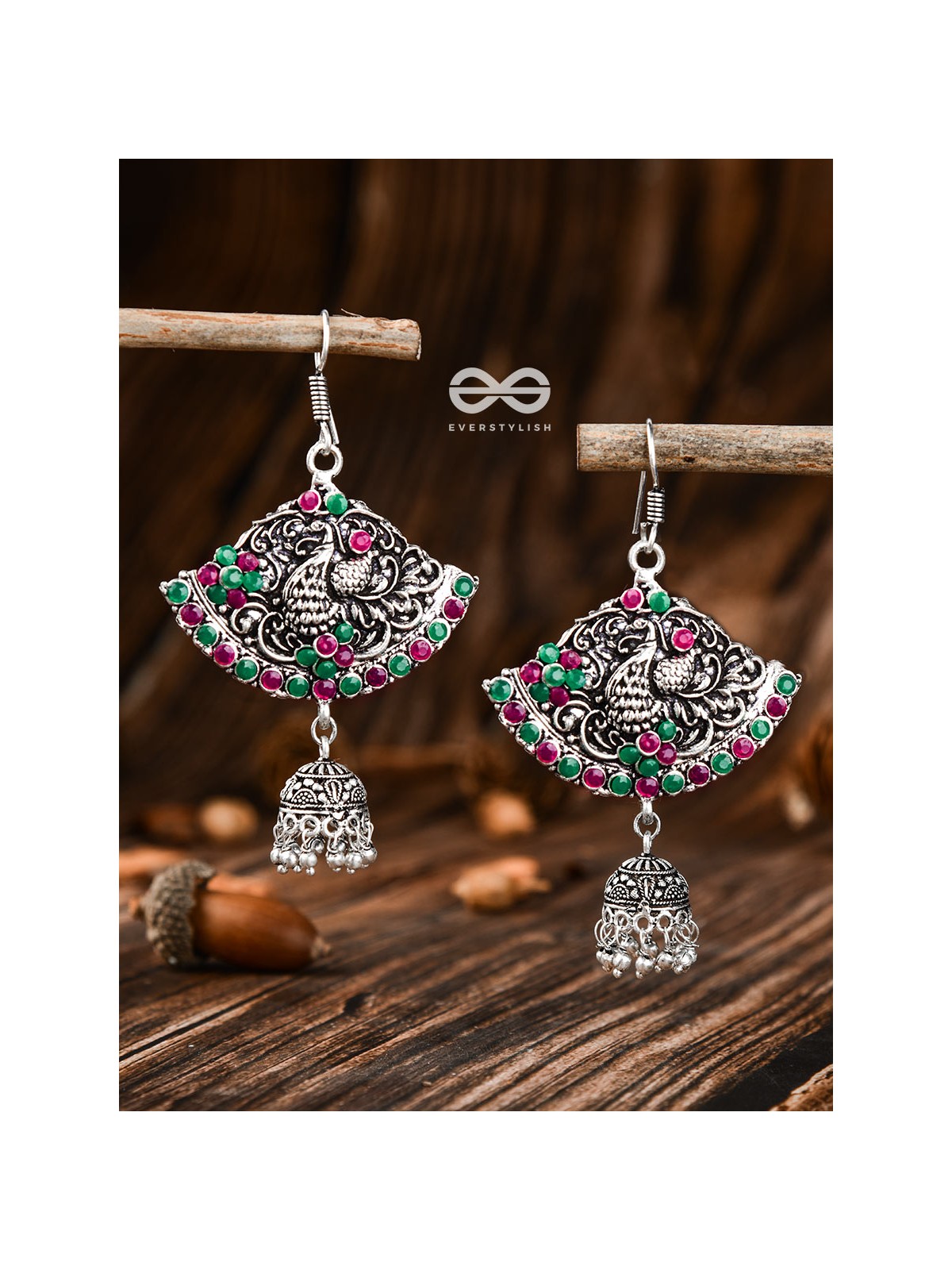 A Vintage Artwork (Ruby-Emerald) - The Embellished Oxidised Collection