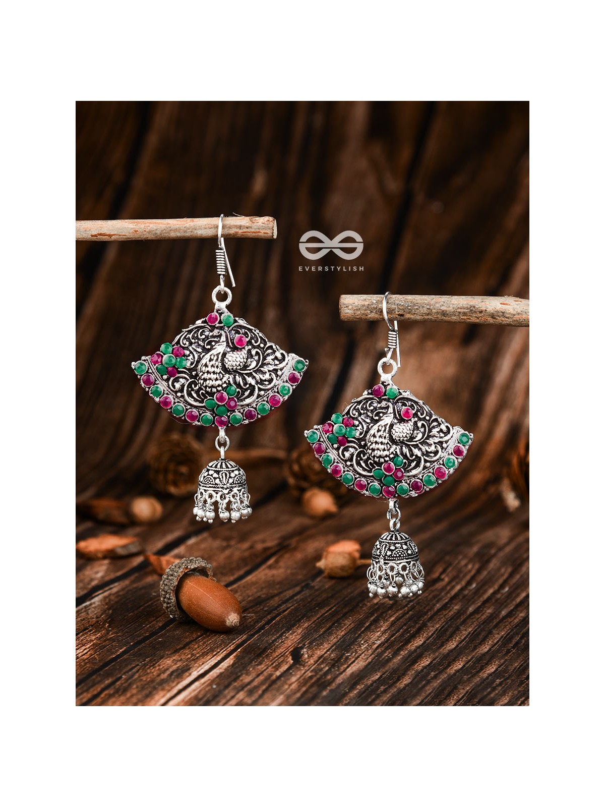 A Vintage Artwork (Ruby-Emerald) - The Embellished Oxidised Collection