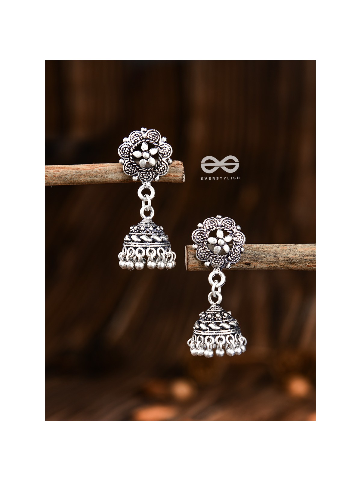 Little Floral Intricate Jhumkis - Tiny Trinket Earrings