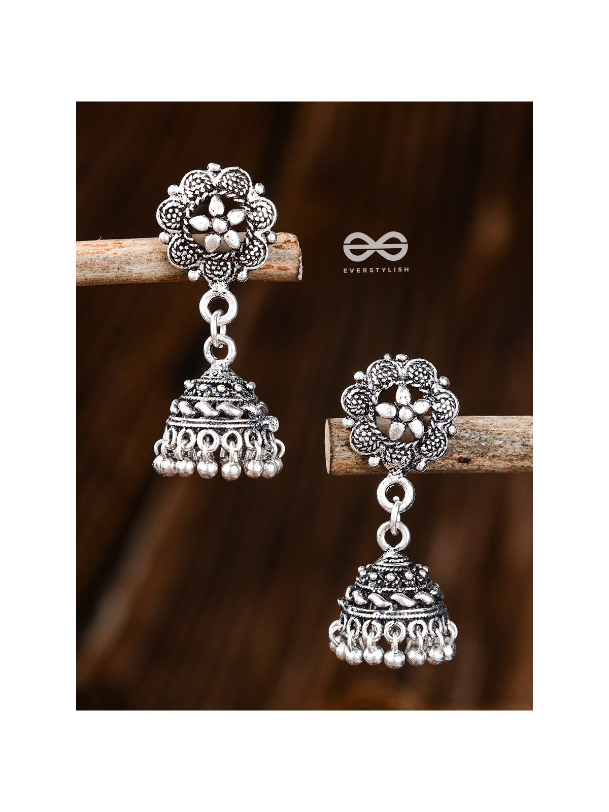 Little Floral Intricate Jhumkis - Tiny Trinket Earrings