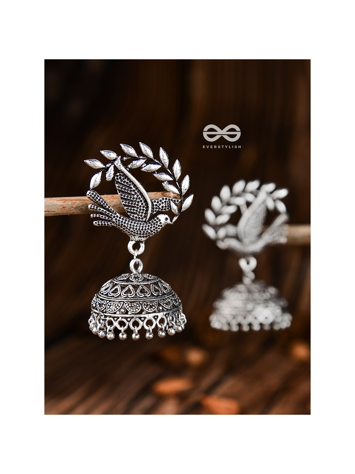 The Messengers of Peace Oxidised Love Jhumkis