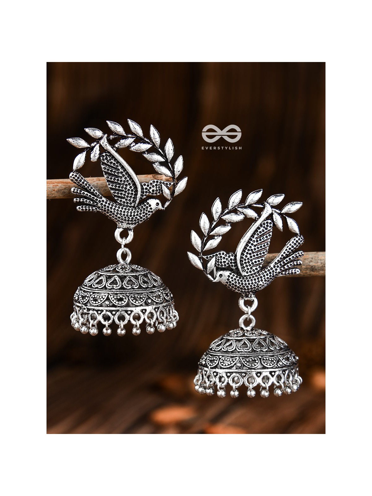 The Messengers of Peace Oxidised Love Jhumkis