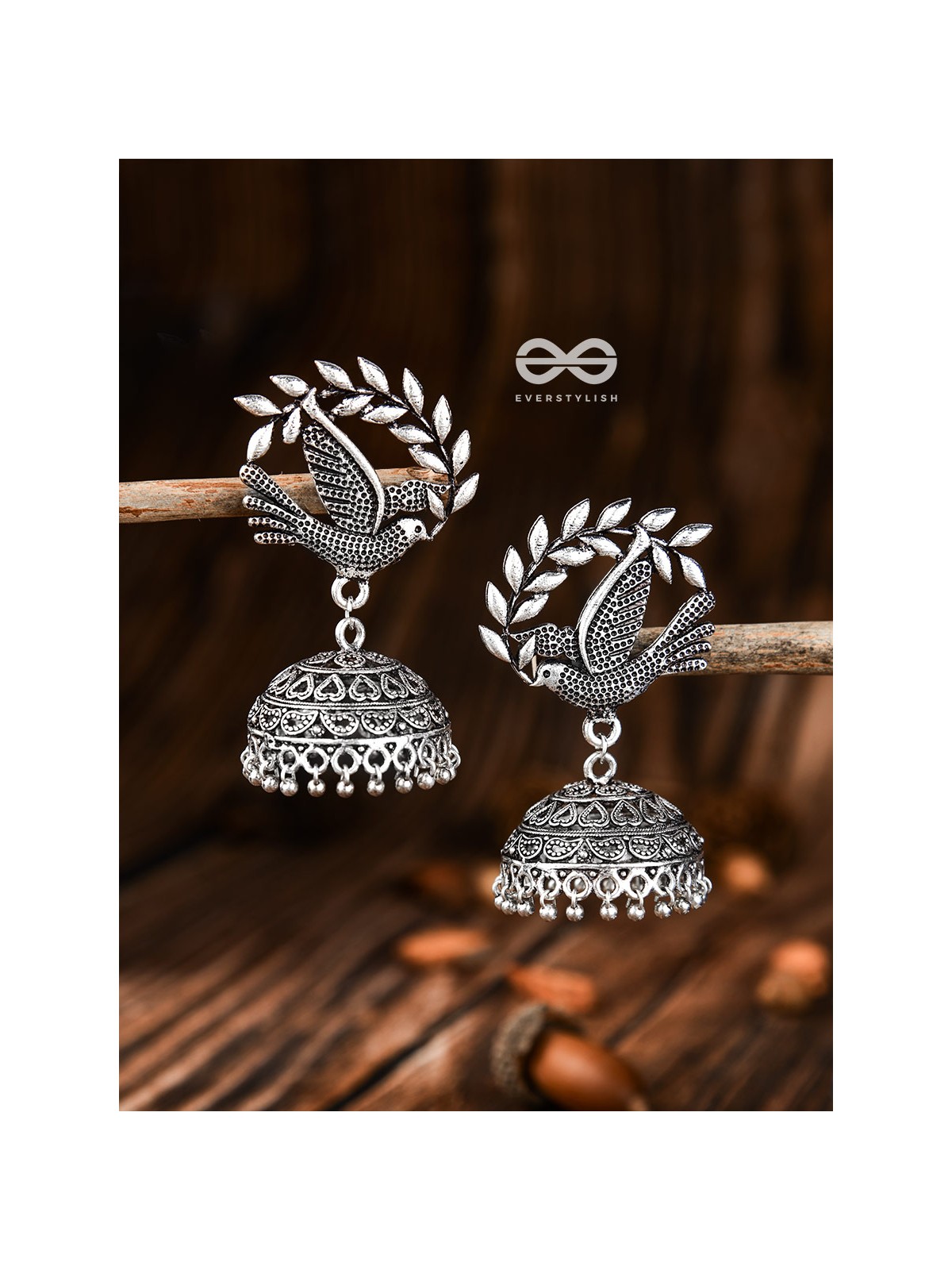 The Messengers of Peace Oxidised Love Jhumkis