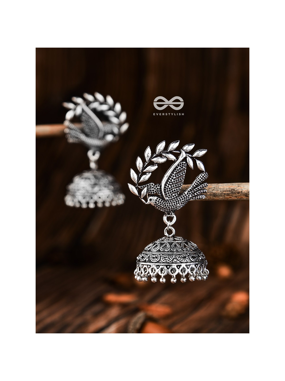 The Messengers of Peace Oxidised Love Jhumkis