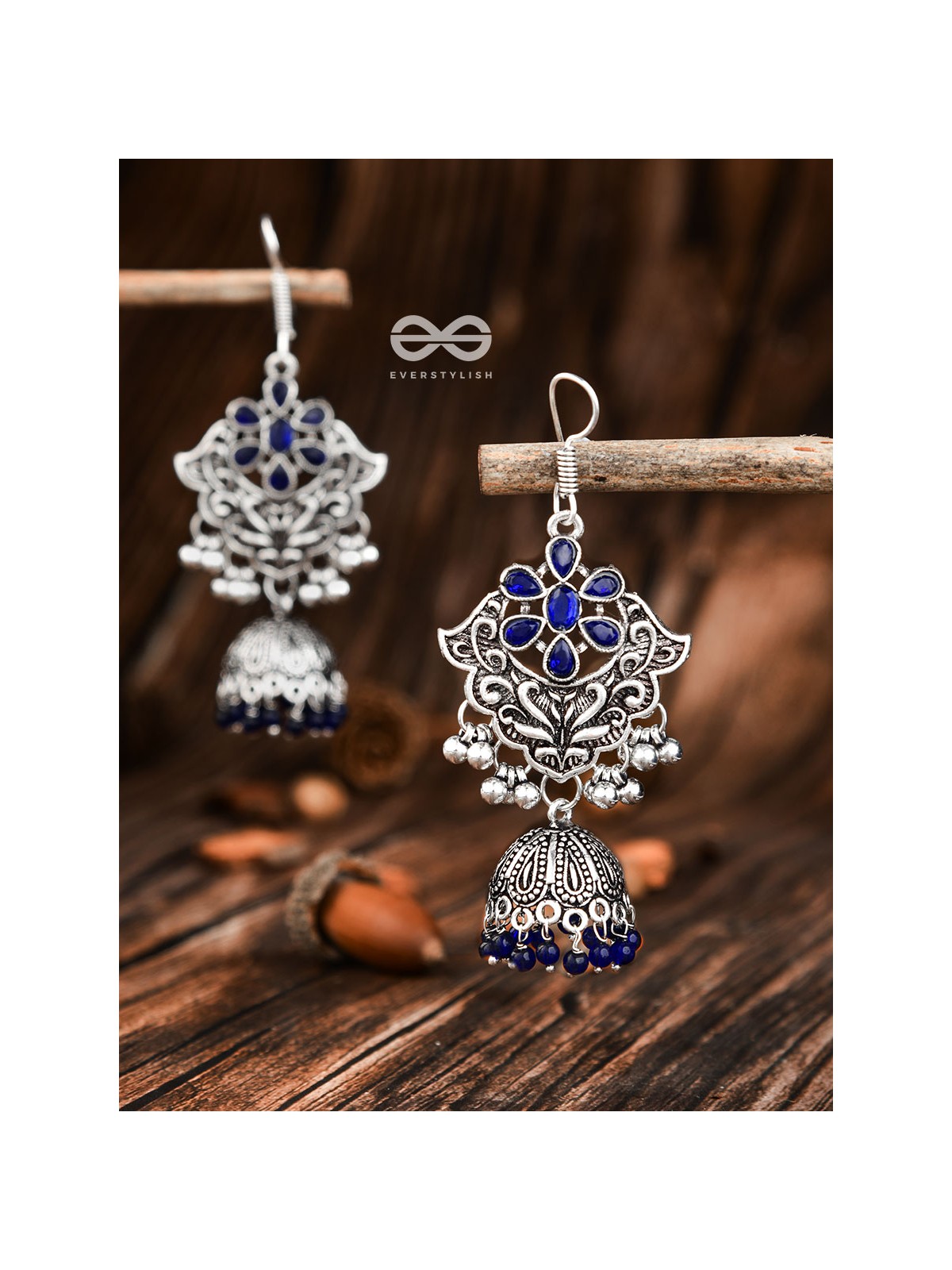 The Motif Delight Earrings - Embellished Oxidised Collection