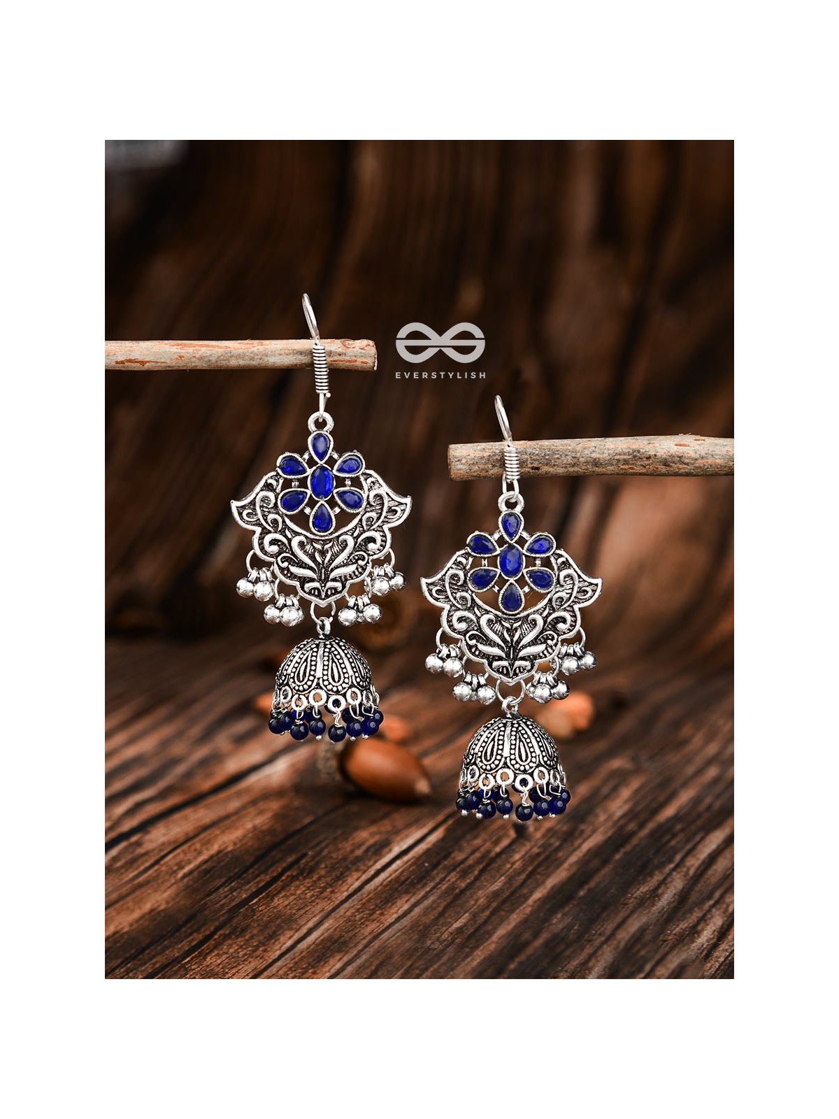 The Motif Delight Earrings - Embellished Oxidised Collection