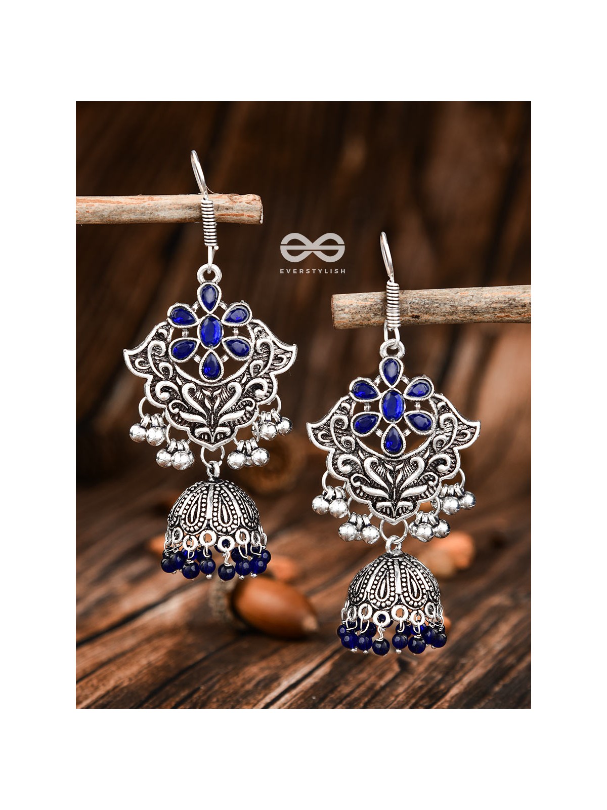 The Motif Delight Earrings - Embellished Oxidised Collection