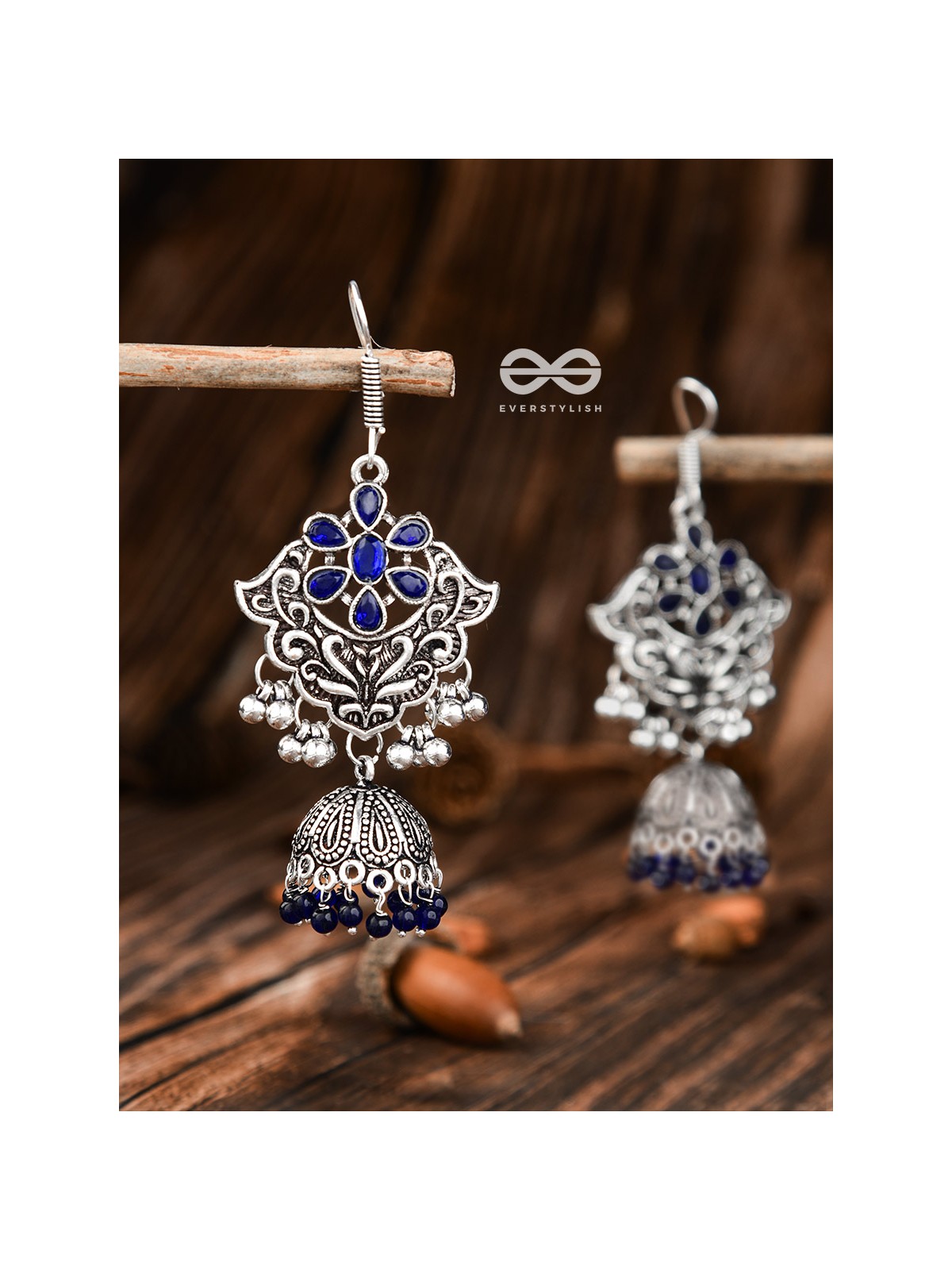 The Motif Delight Earrings - Embellished Oxidised Collection