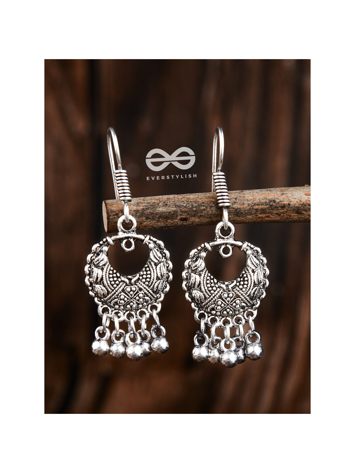 The Little Motifs - Oxidised Dangler Earrings