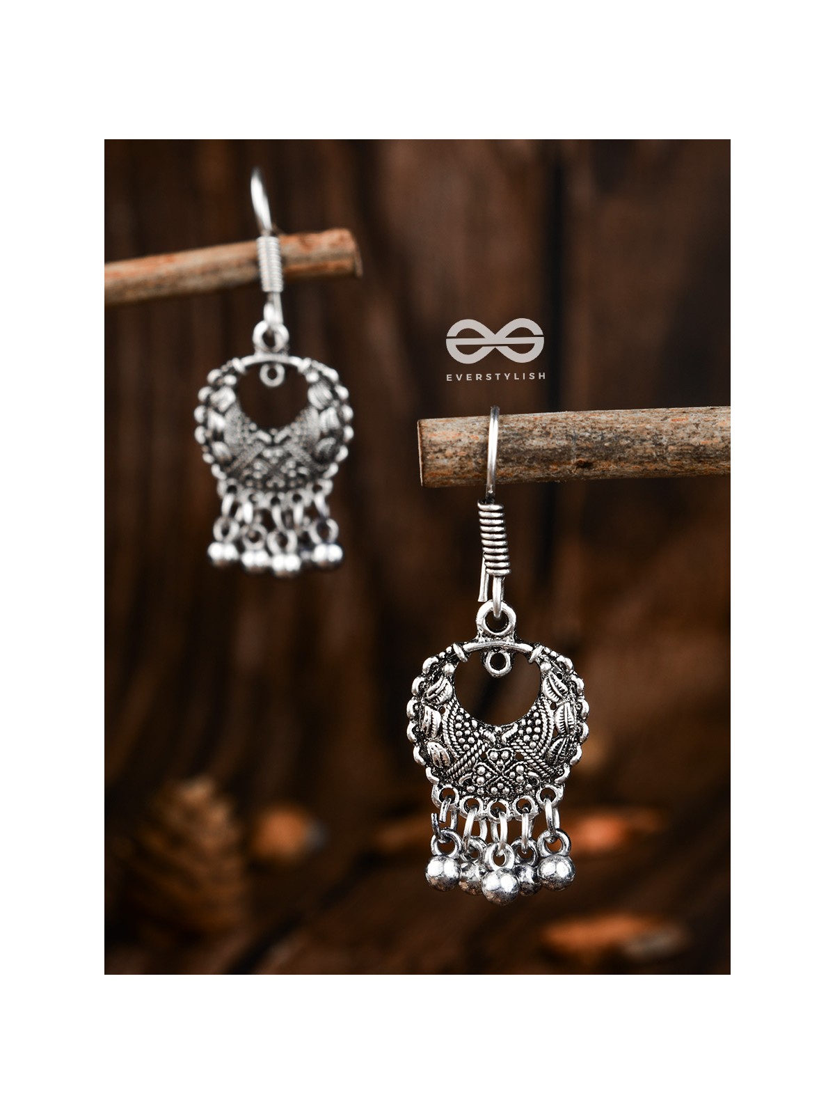 The Little Motifs - Oxidised Dangler Earrings