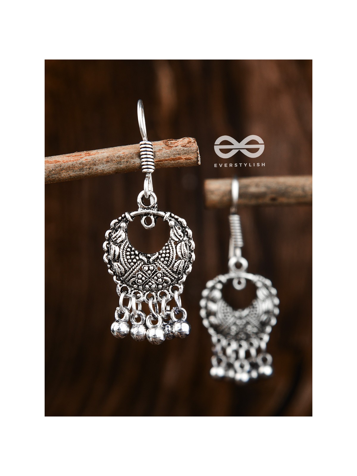 The Little Motifs - Oxidised Dangler Earrings