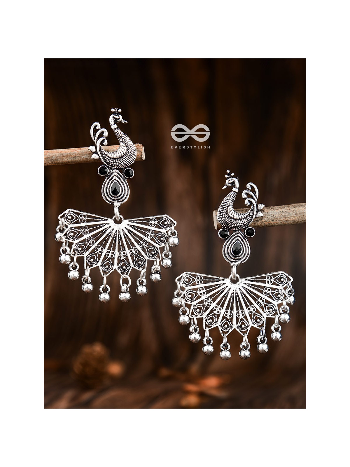 The Fabulous Fanning Peacock (Onyx Black) - Embellished Oxidised Collection