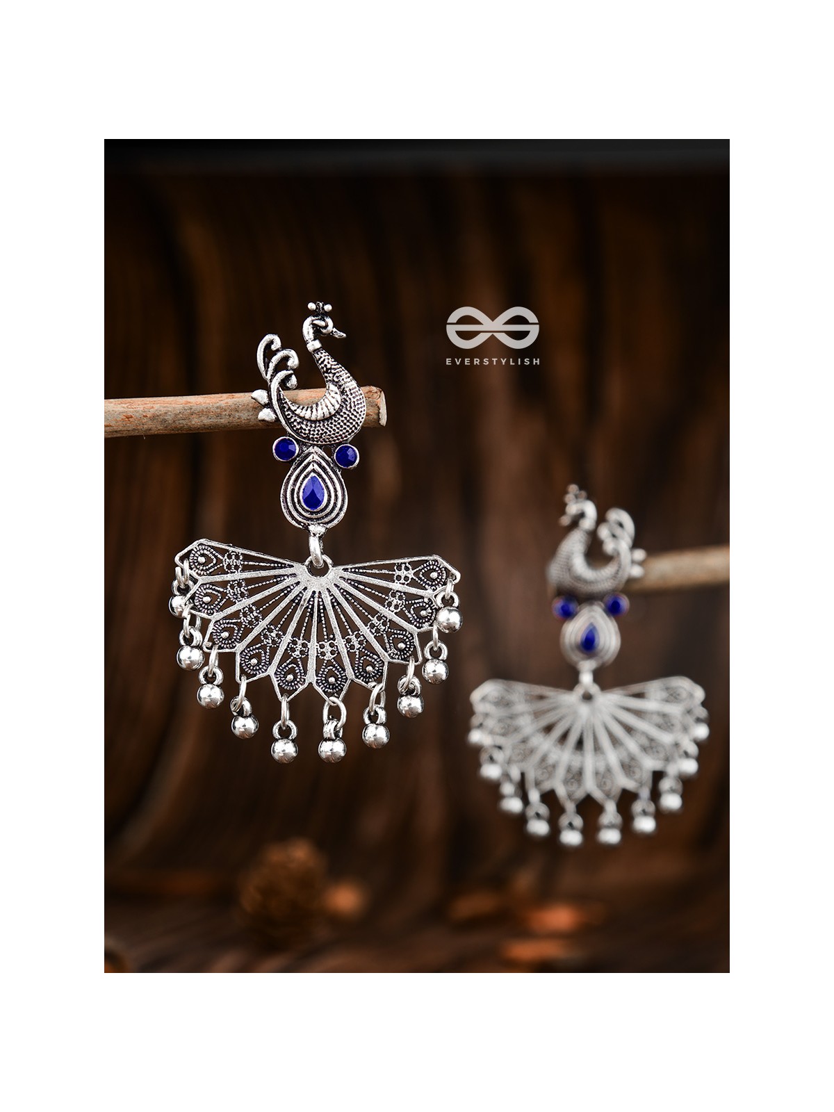 The Fabulous Fanning Peacock (Sapphire Blue) - Embellished Oxidised Collection