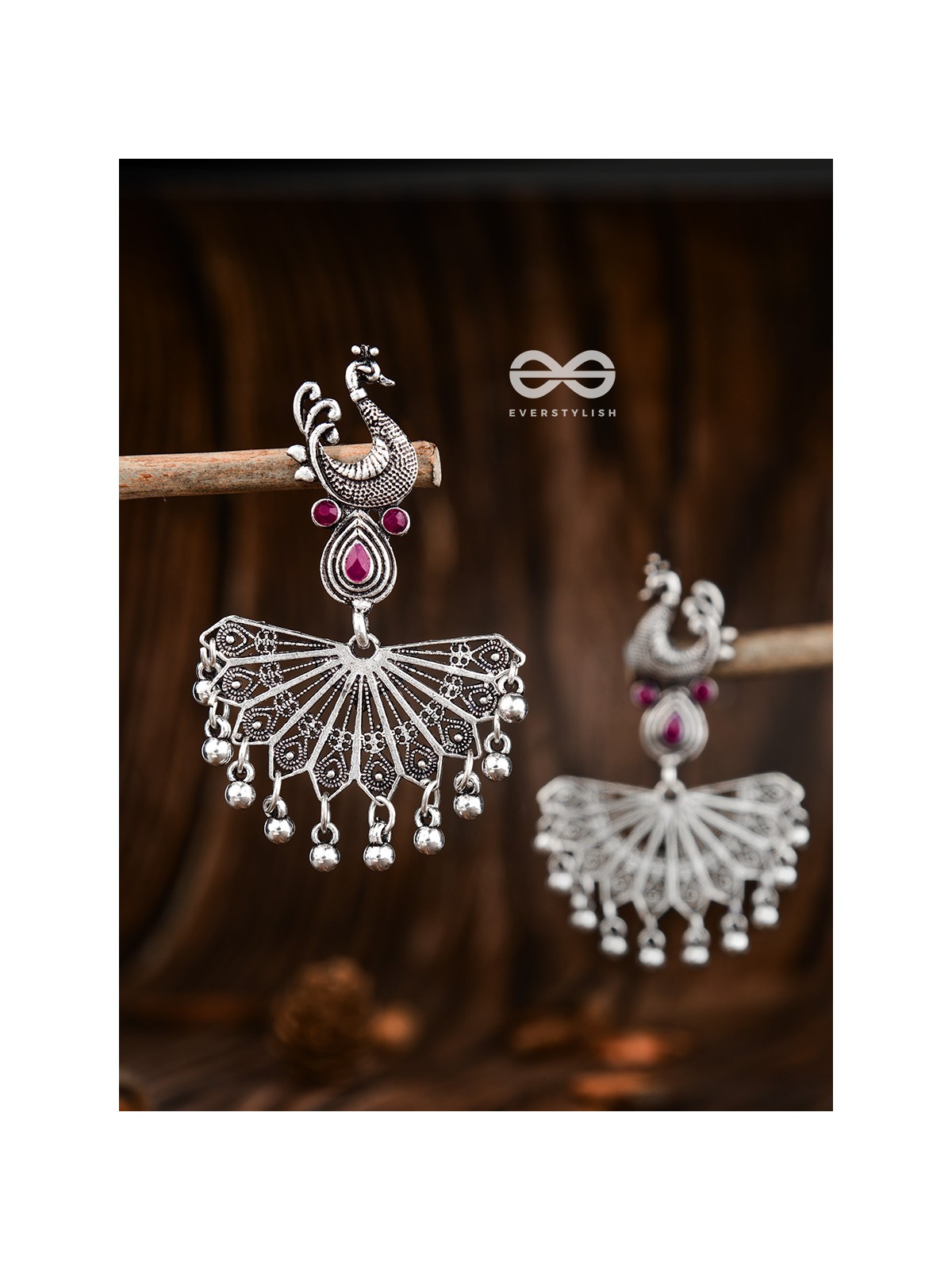 The Fabulous Fanning Peacock (Ruby Red) - Embellished Oxidised Collection