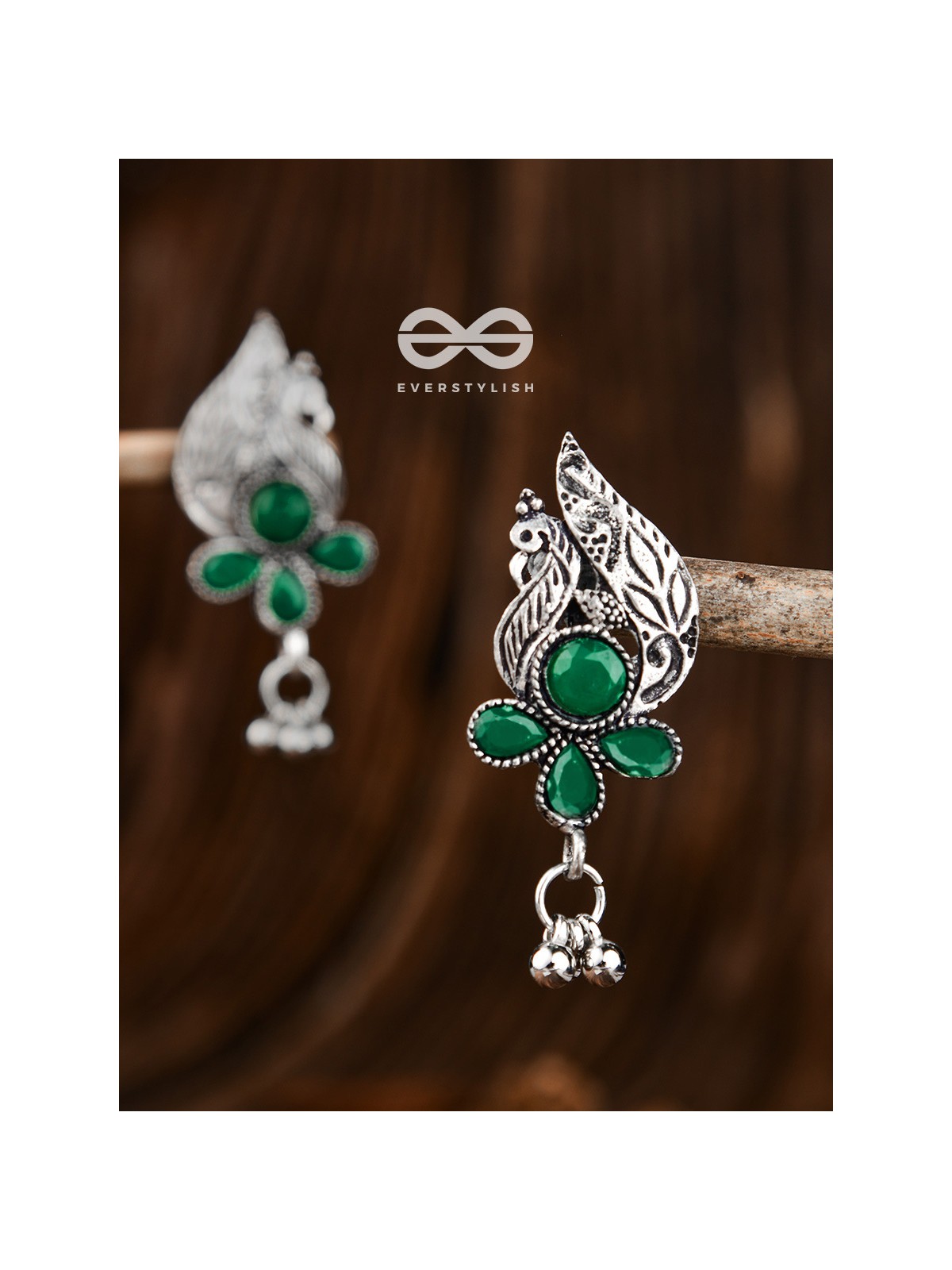 The Boho Peacocks (Emerald Green) - The Embellished Oxidised Collection