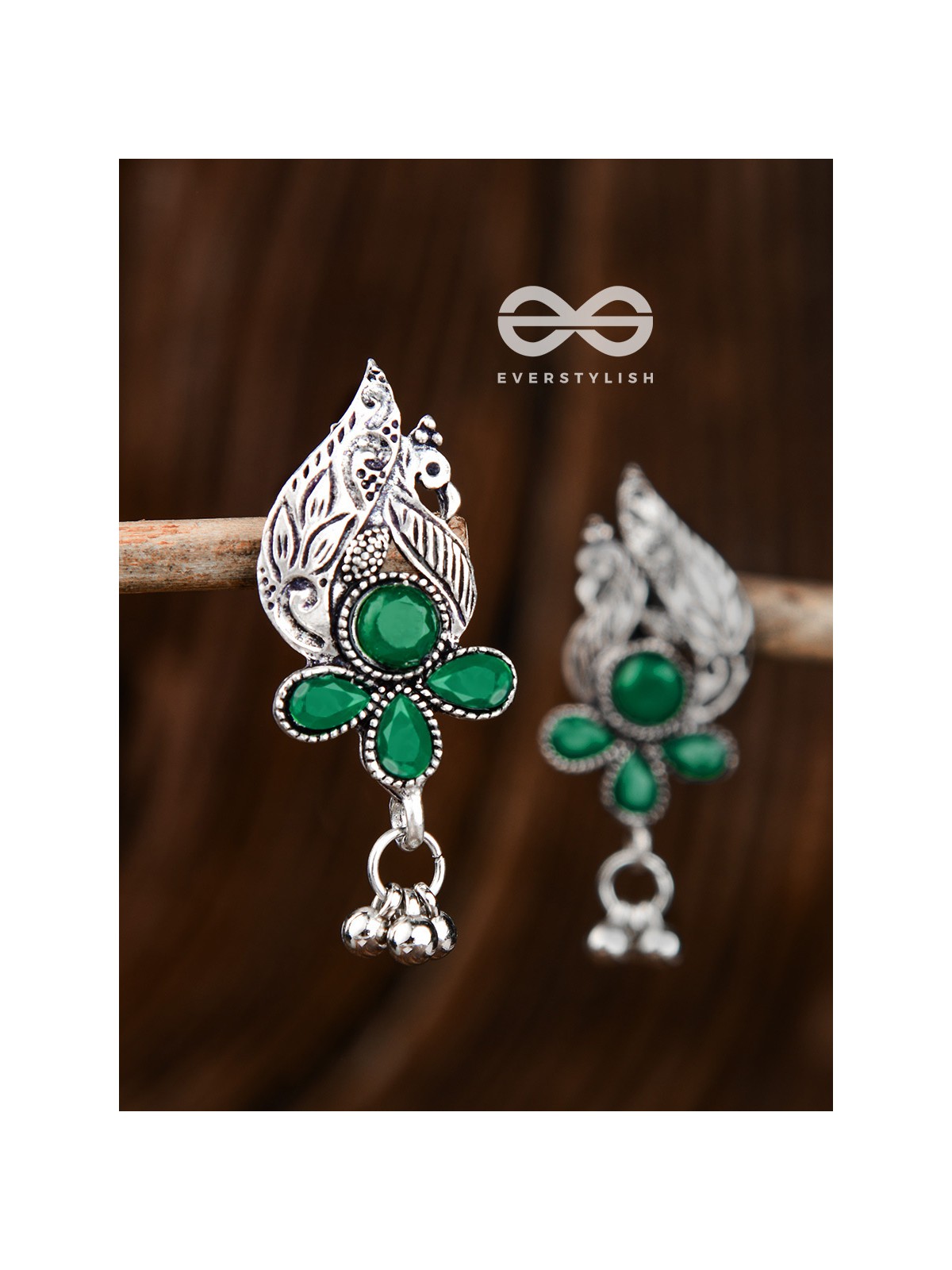 The Boho Peacocks (Emerald Green) - The Embellished Oxidised Collection