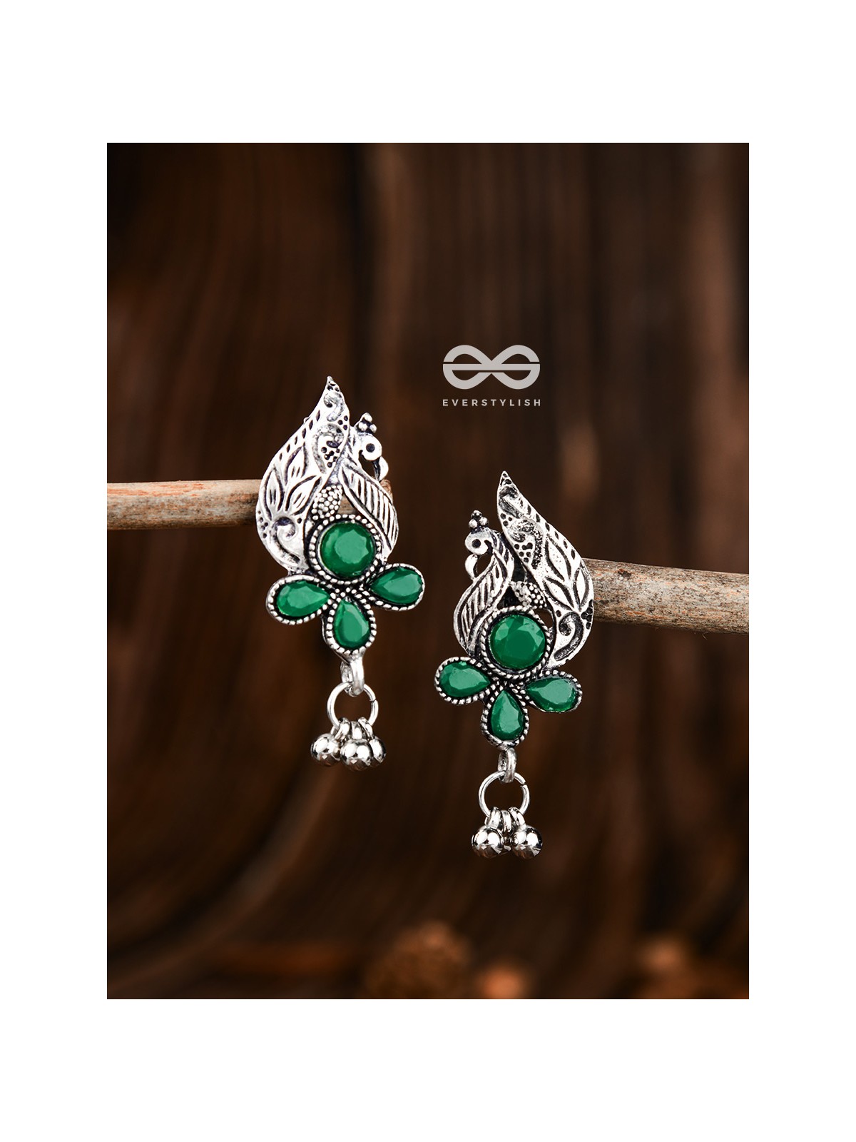 The Boho Peacocks (Emerald Green) - The Embellished Oxidised Collection