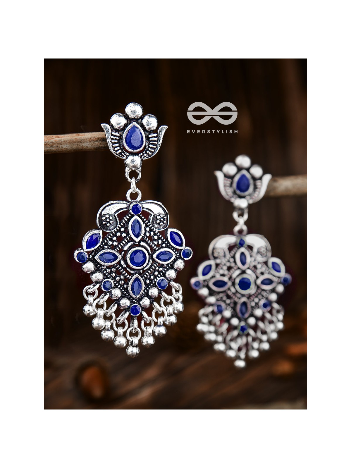 The Geometric Statement Makers (Sapphire Blue) - Embellished Oxidised Collection