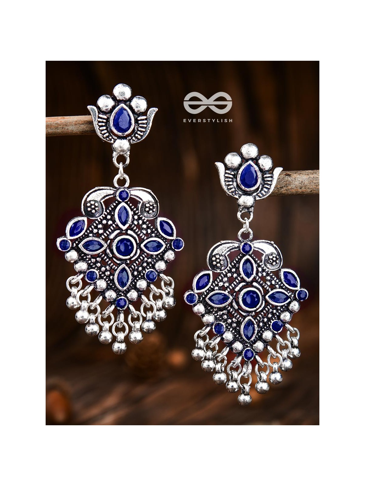 The Geometric Statement Makers (Sapphire Blue) - Embellished Oxidised Collection