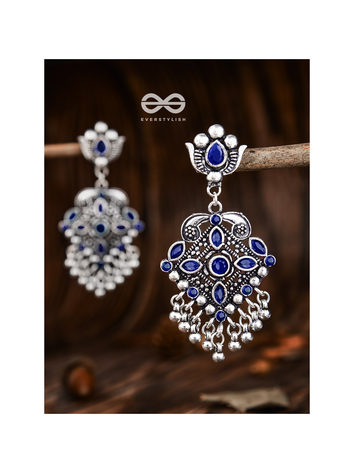 The Geometric Statement Makers (Sapphire Blue) - Embellished Oxidised Collection