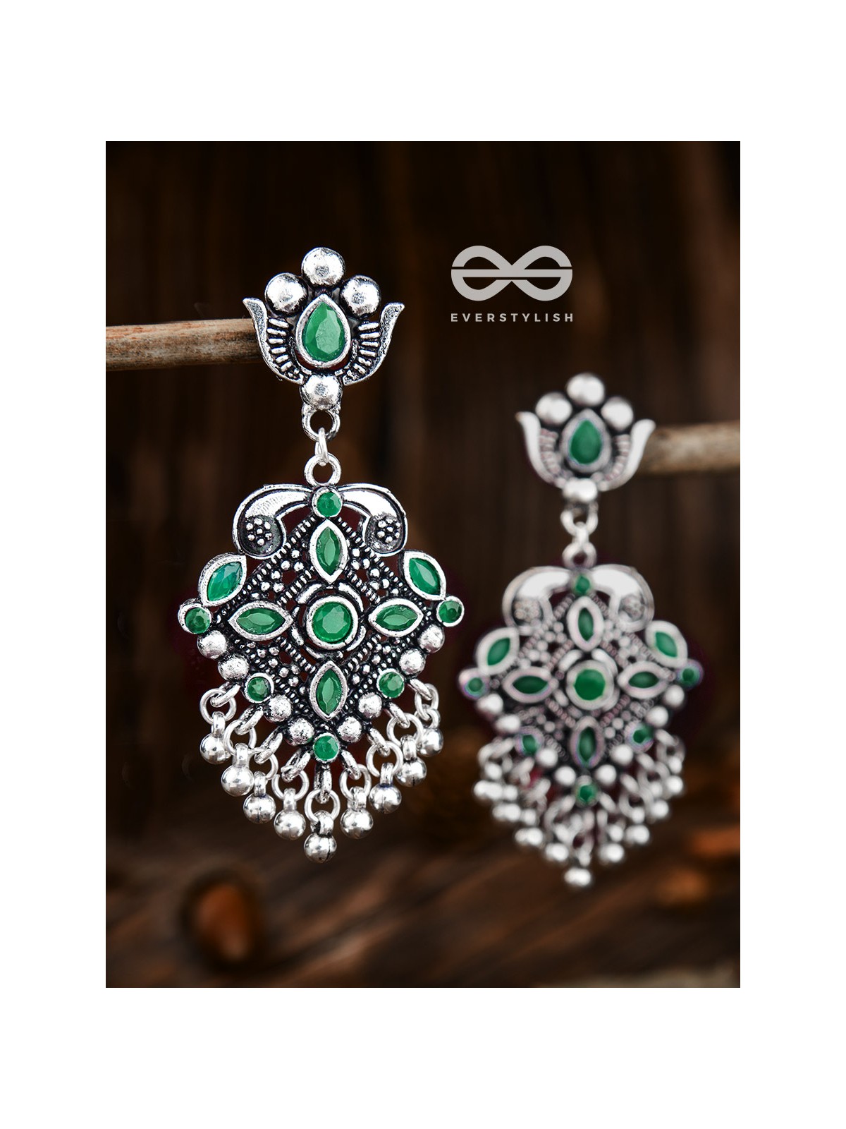The Geometric Statement Makers (Emerald-Green) - Embellished Oxidised Collection