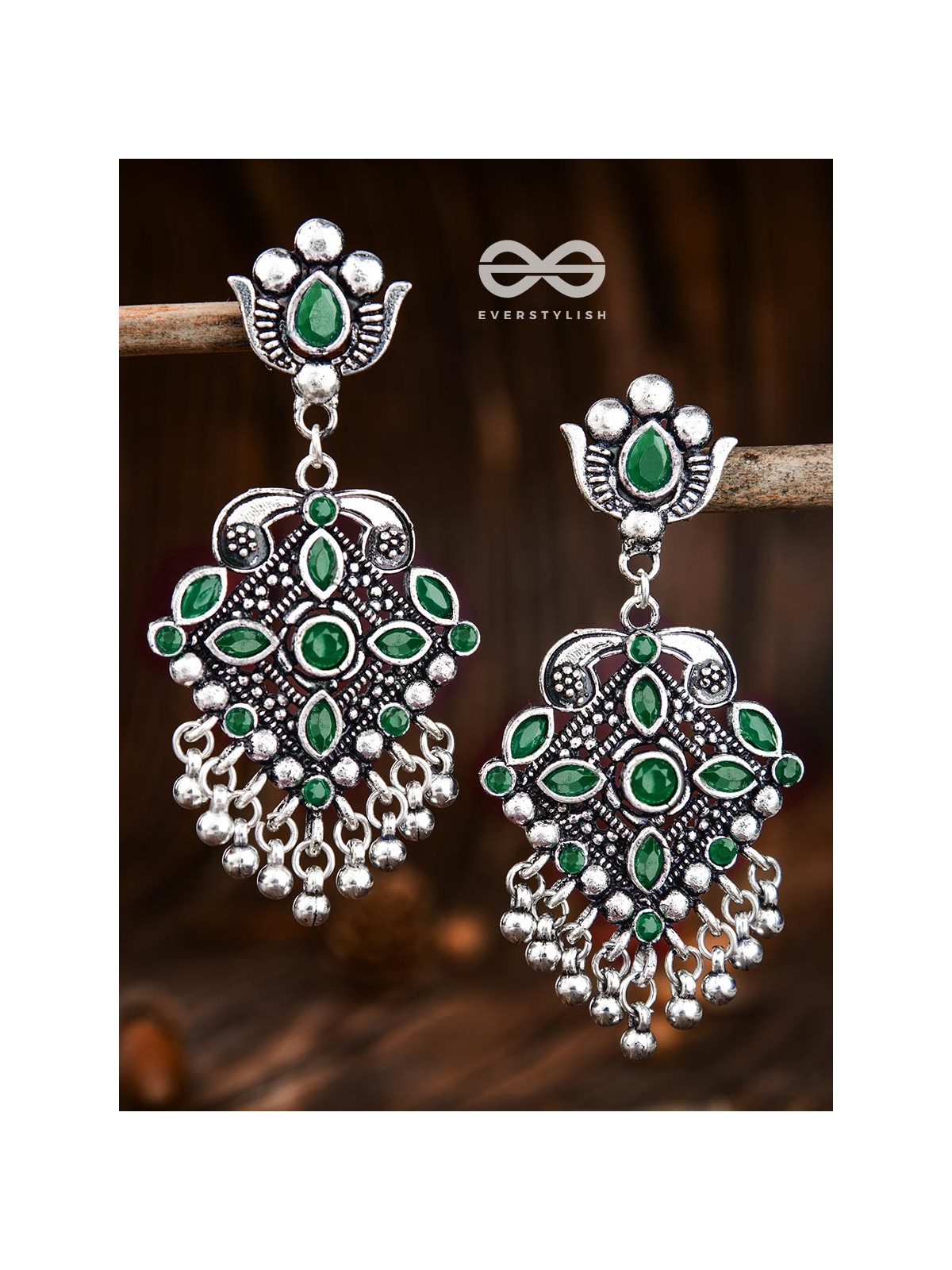 The Geometric Statement Makers (Emerald-Green) - Embellished Oxidised Collection