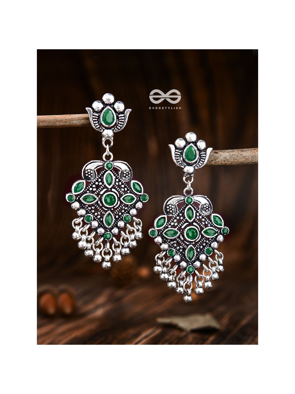 The Geometric Statement Makers (Emerald-Green) - Embellished Oxidised Collection