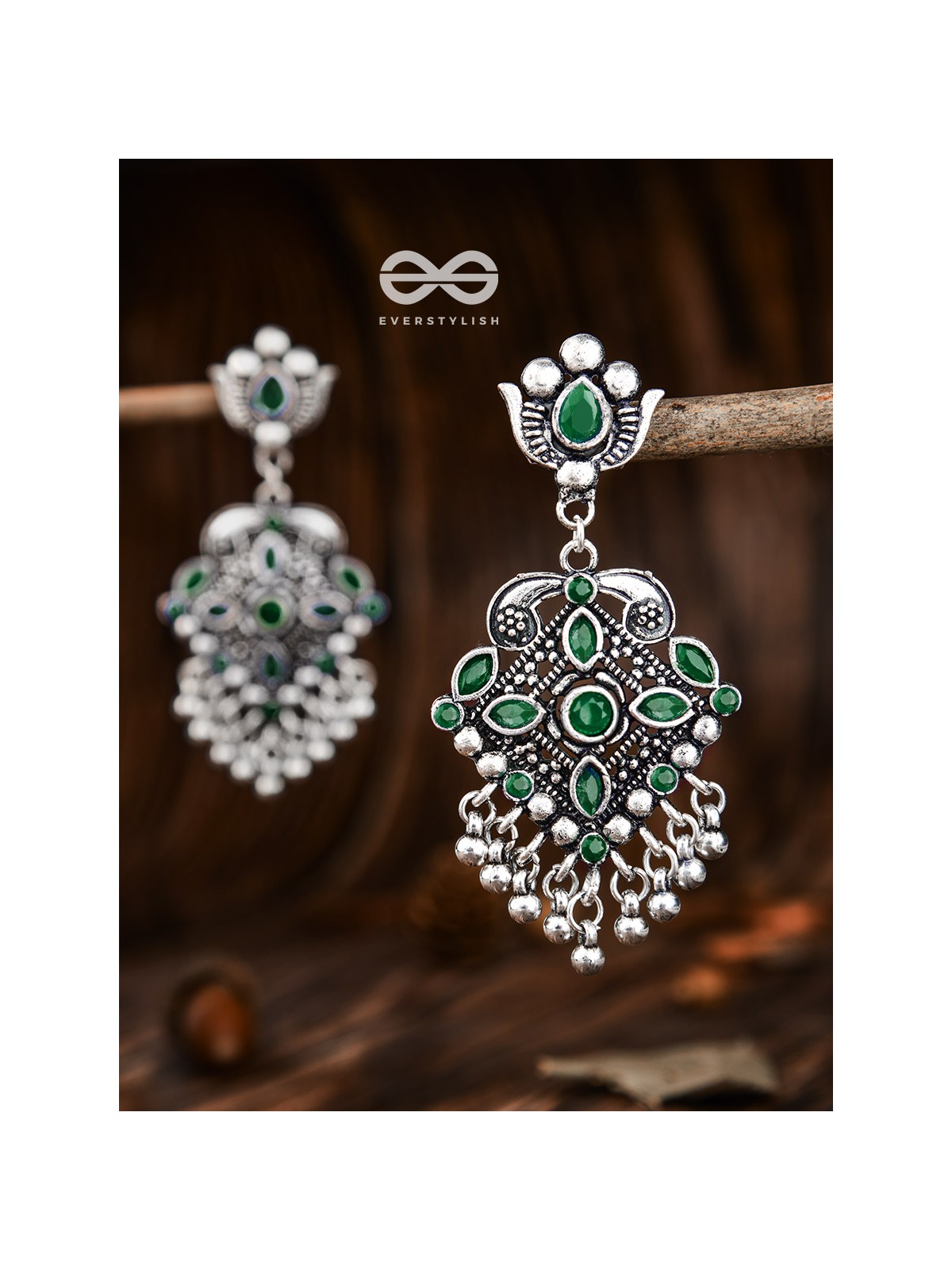 The Geometric Statement Makers (Emerald-Green) - Embellished Oxidised Collection