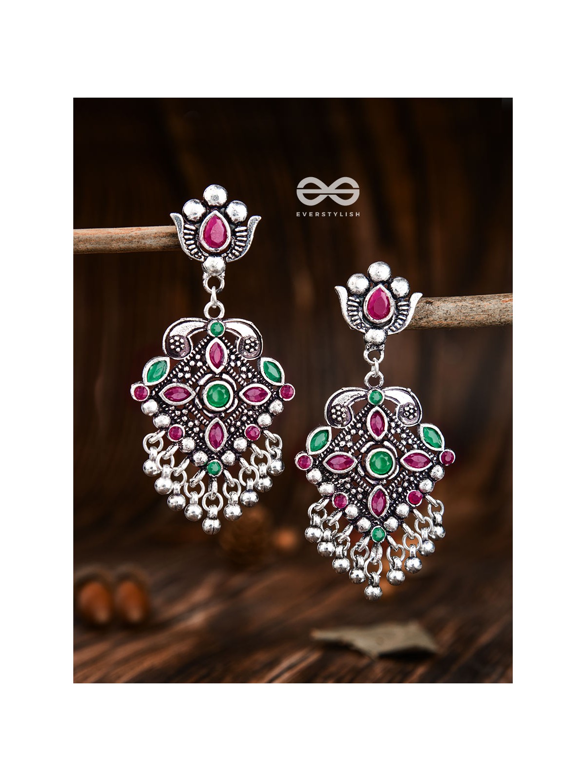 The Geometric Statement Makers (Emerald-Ruby) - Embellished Oxidised Collection