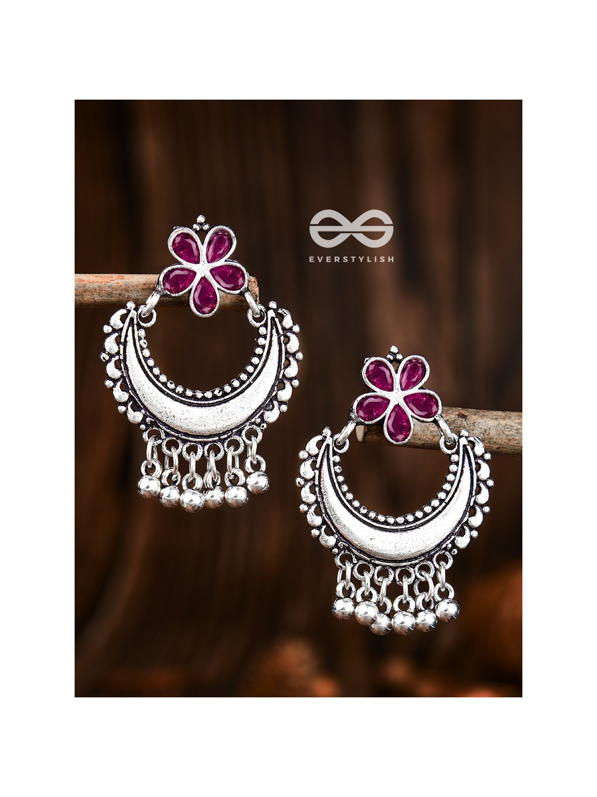 The Floral Moon - Ruby Red - The Embellished Oxidised Collection