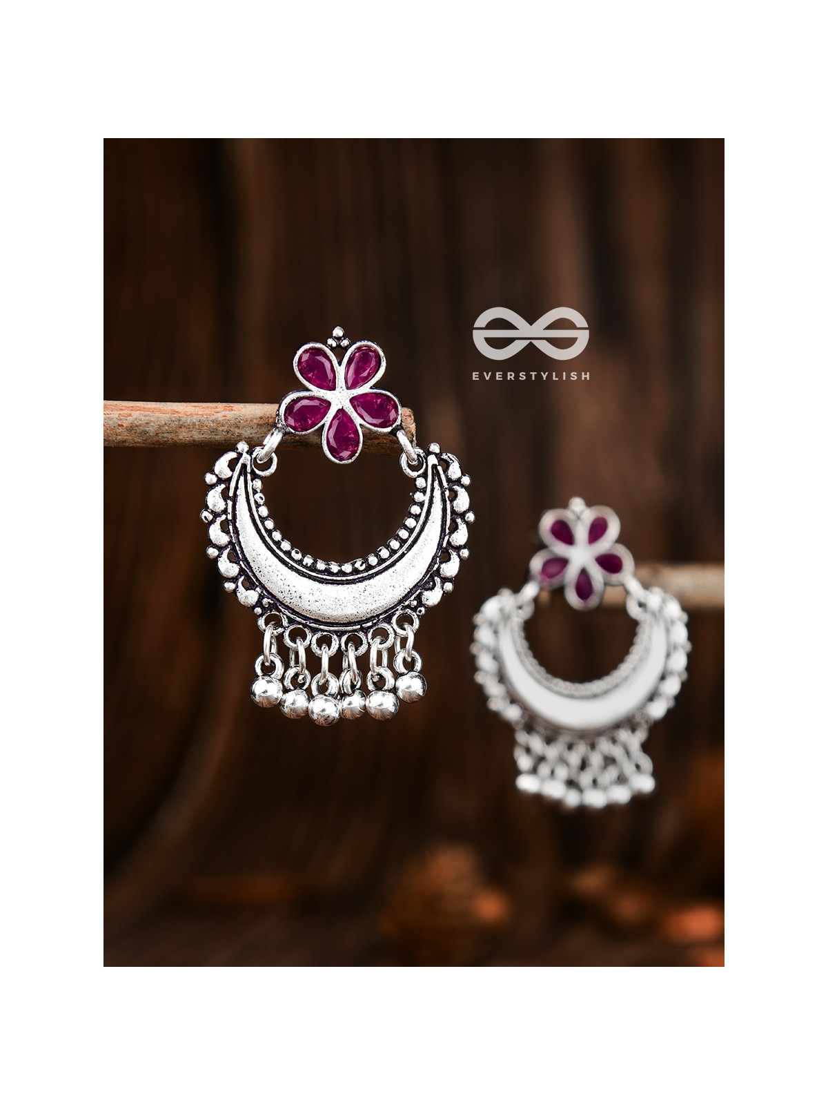 The Floral Moon - Ruby Red - The Embellished Oxidised Collection