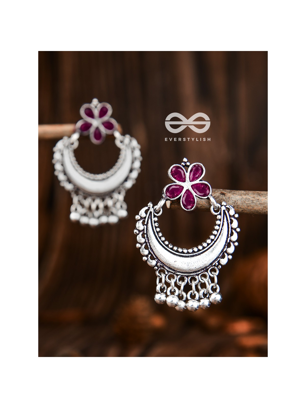The Floral Moon - Ruby Red - The Embellished Oxidised Collection