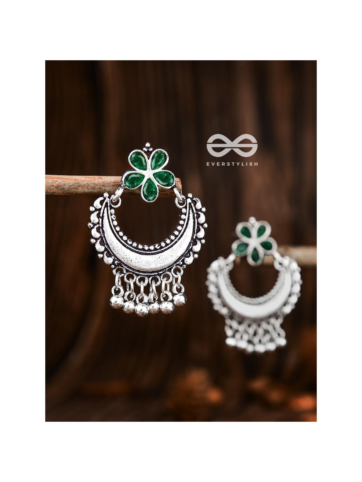 The Floral Moon - Emerald Green - The Embellished Oxidised Collection