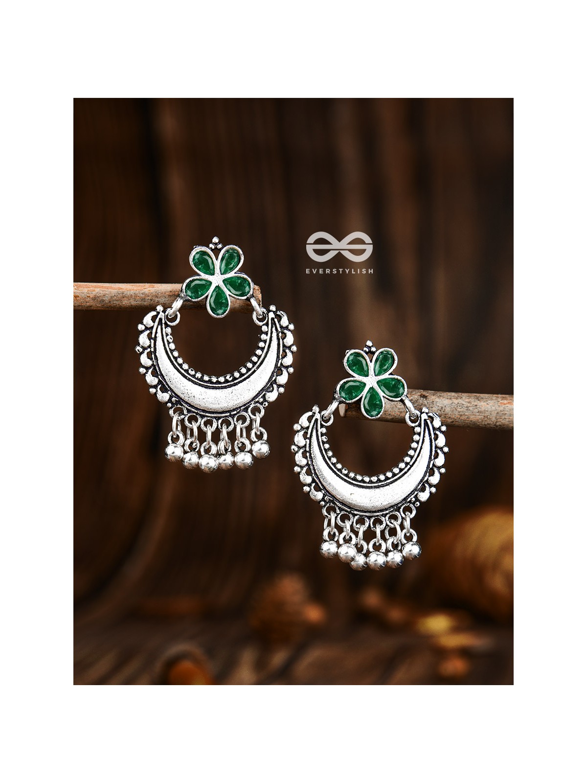 The Floral Moon - Emerald Green - The Embellished Oxidised Collection
