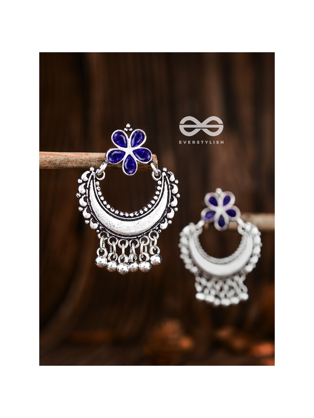The Floral Moon - Sapphire Blue - The Embellished Oxidised Collection