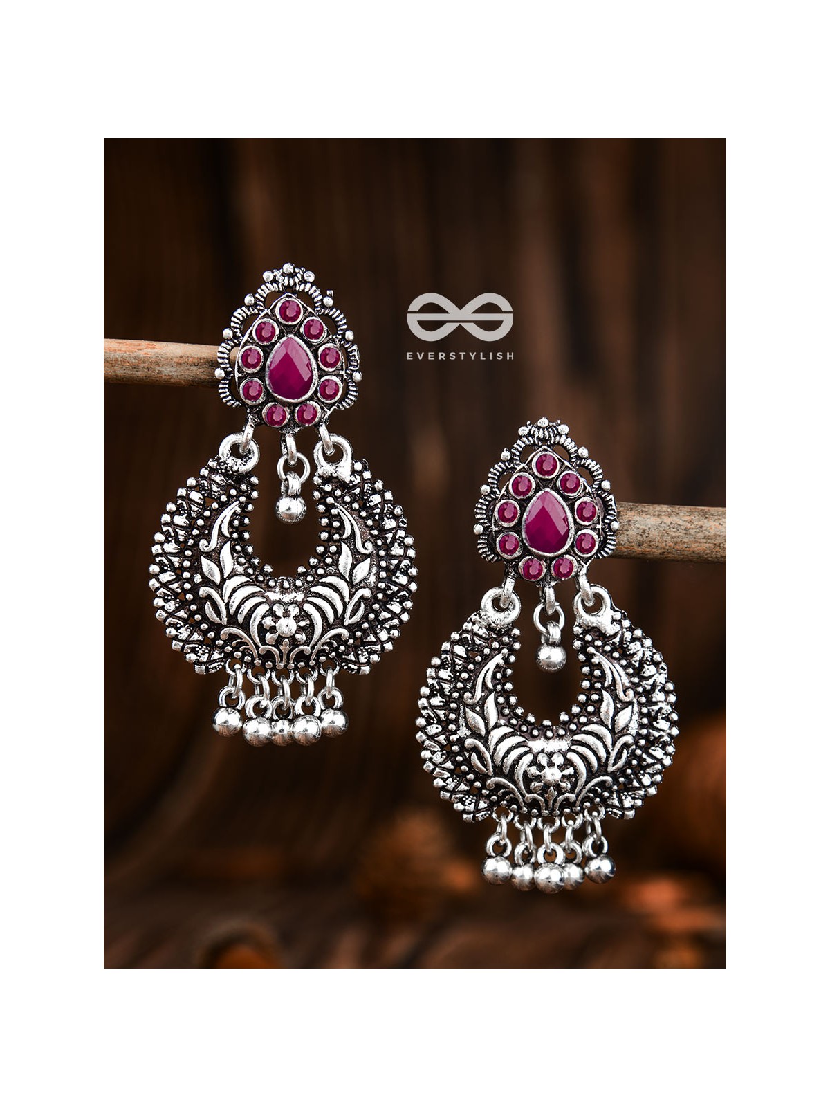 The Droplet Motifs - Ruby Red - The Embellished Oxidised Collection