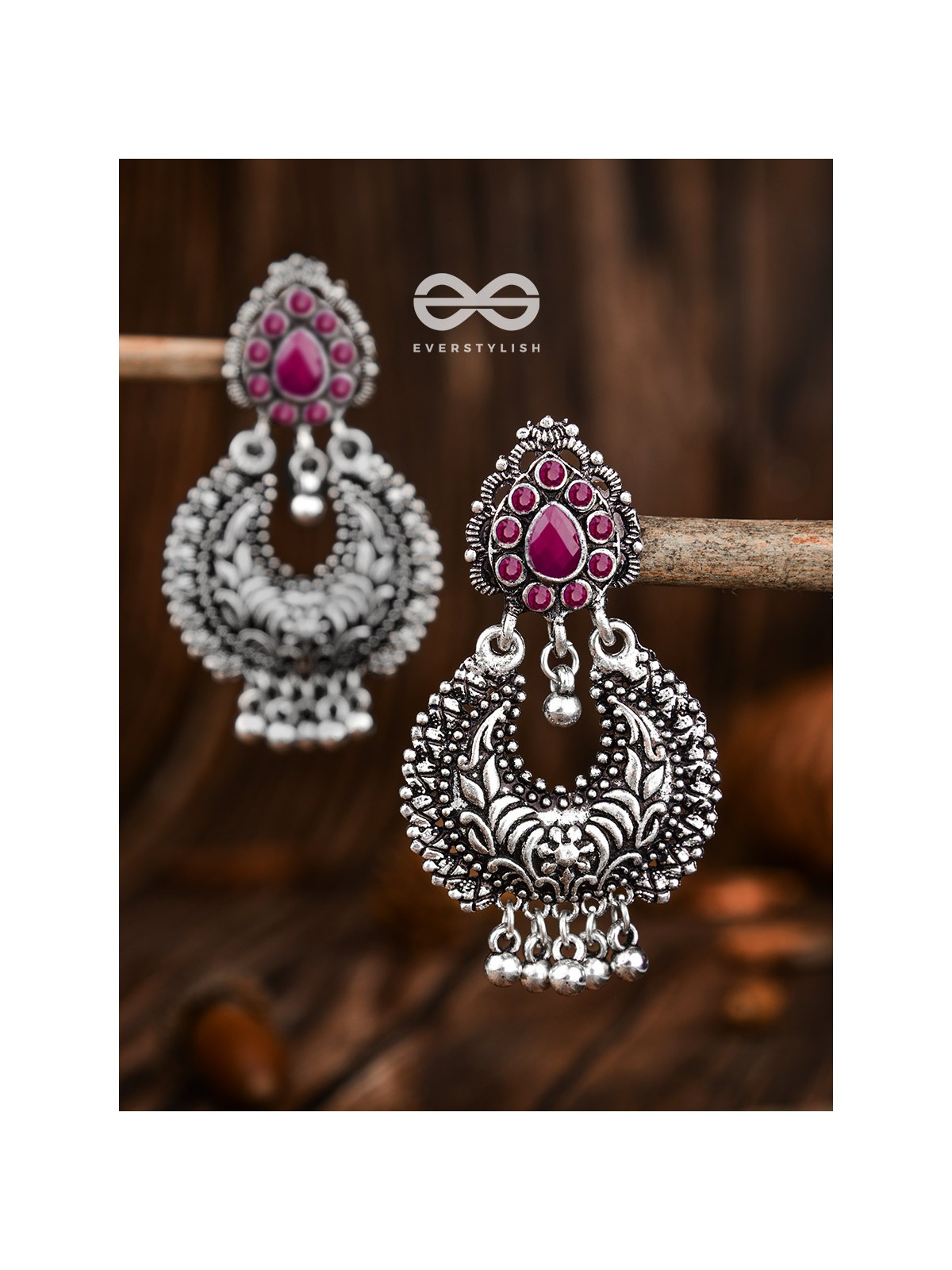 The Droplet Motifs - Ruby Red - The Embellished Oxidised Collection