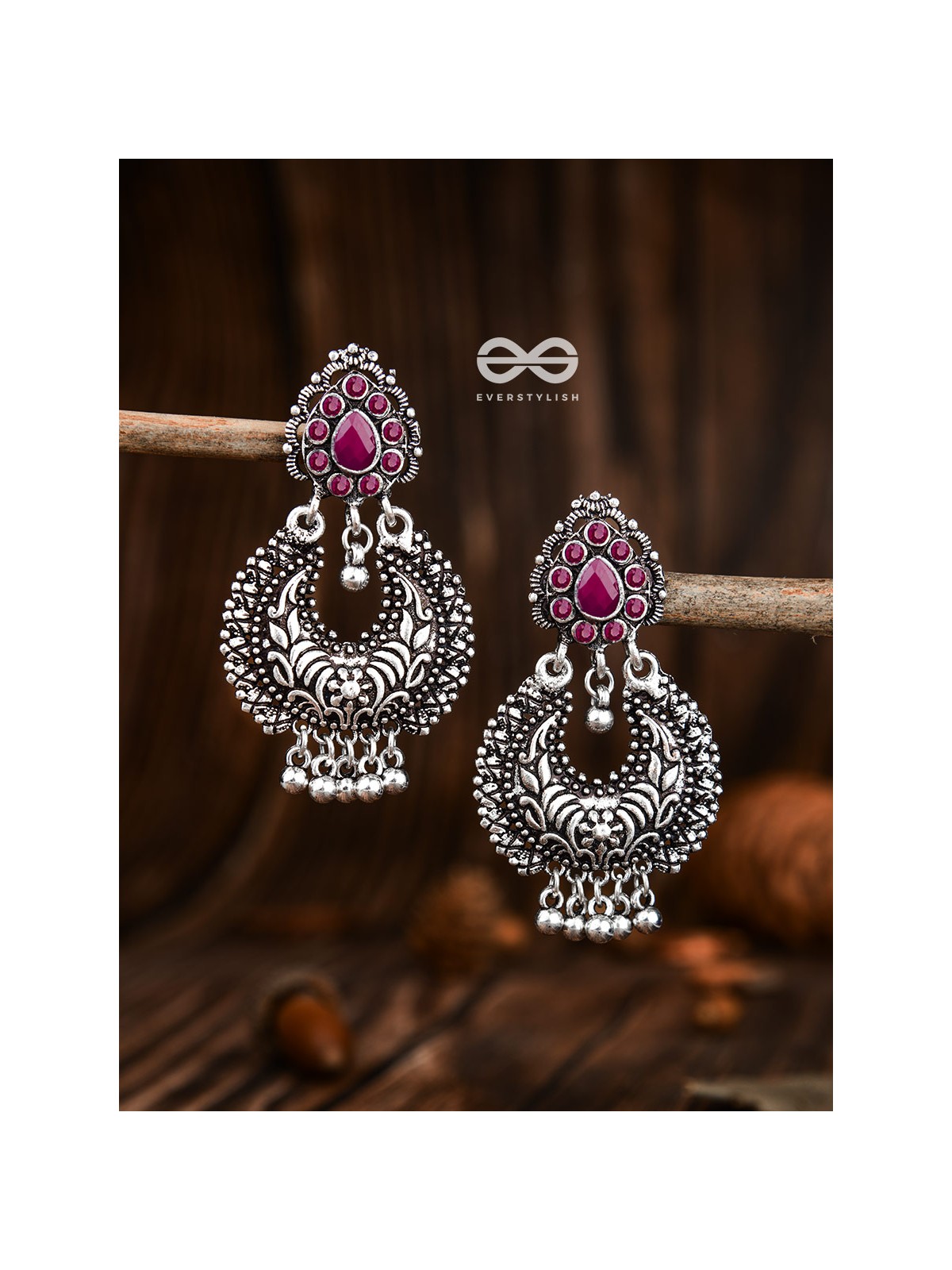 The Droplet Motifs - Ruby Red - The Embellished Oxidised Collection