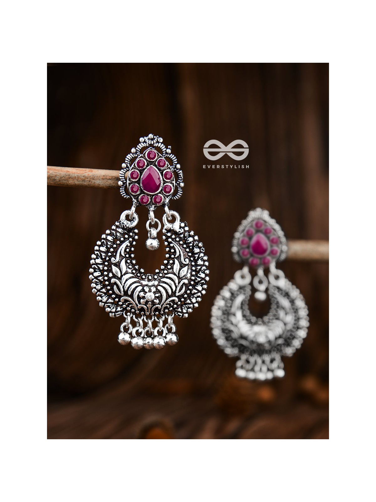 The Droplet Motifs - Ruby Red - The Embellished Oxidised Collection
