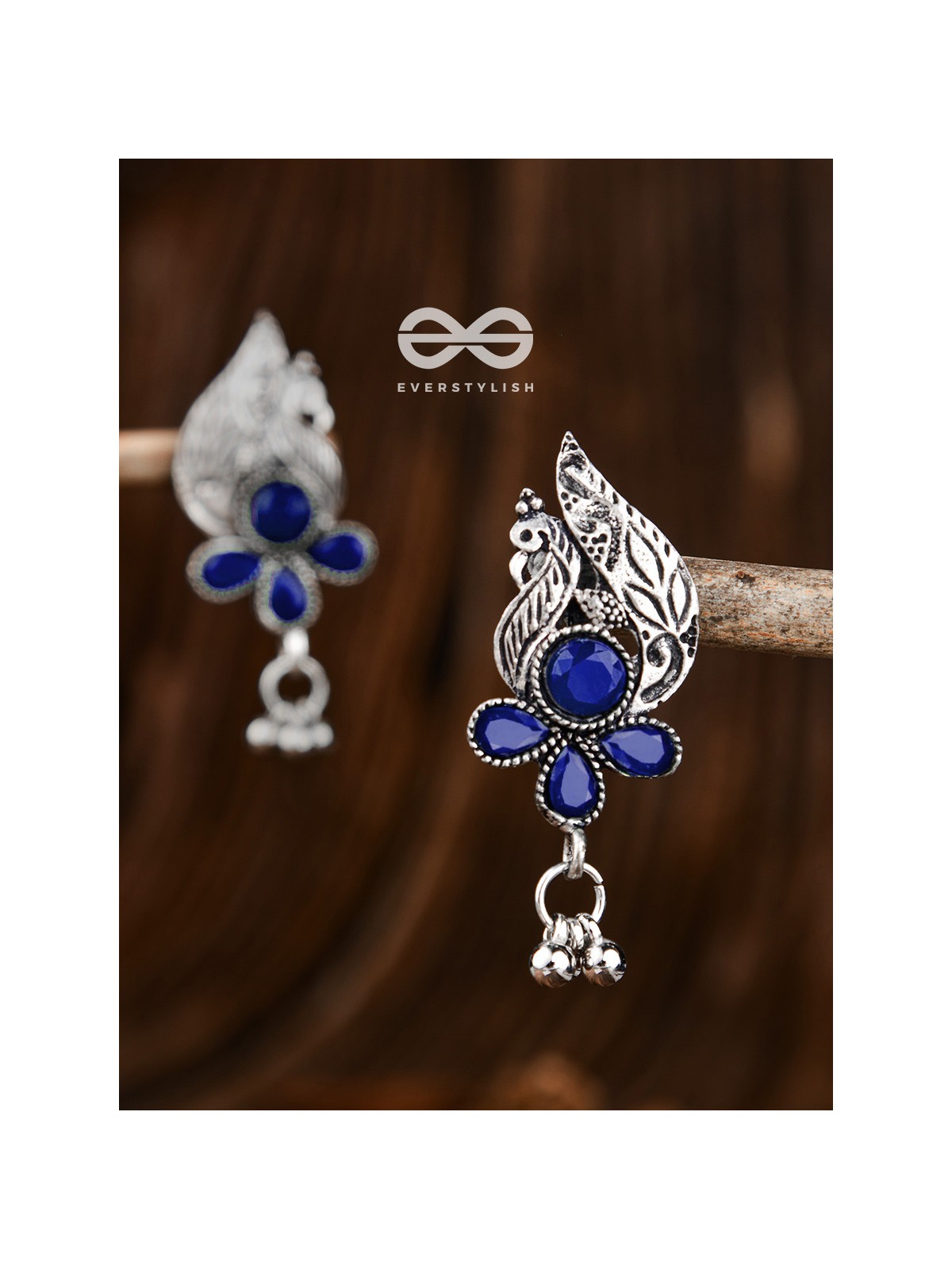 The Boho Peacocks (Sapphire Blue) - The Embellished Oxidised Collection