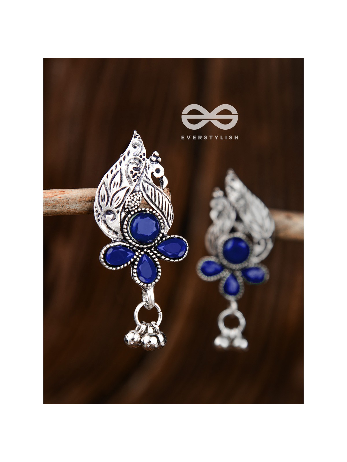 The Boho Peacocks (Sapphire Blue) - The Embellished Oxidised Collection