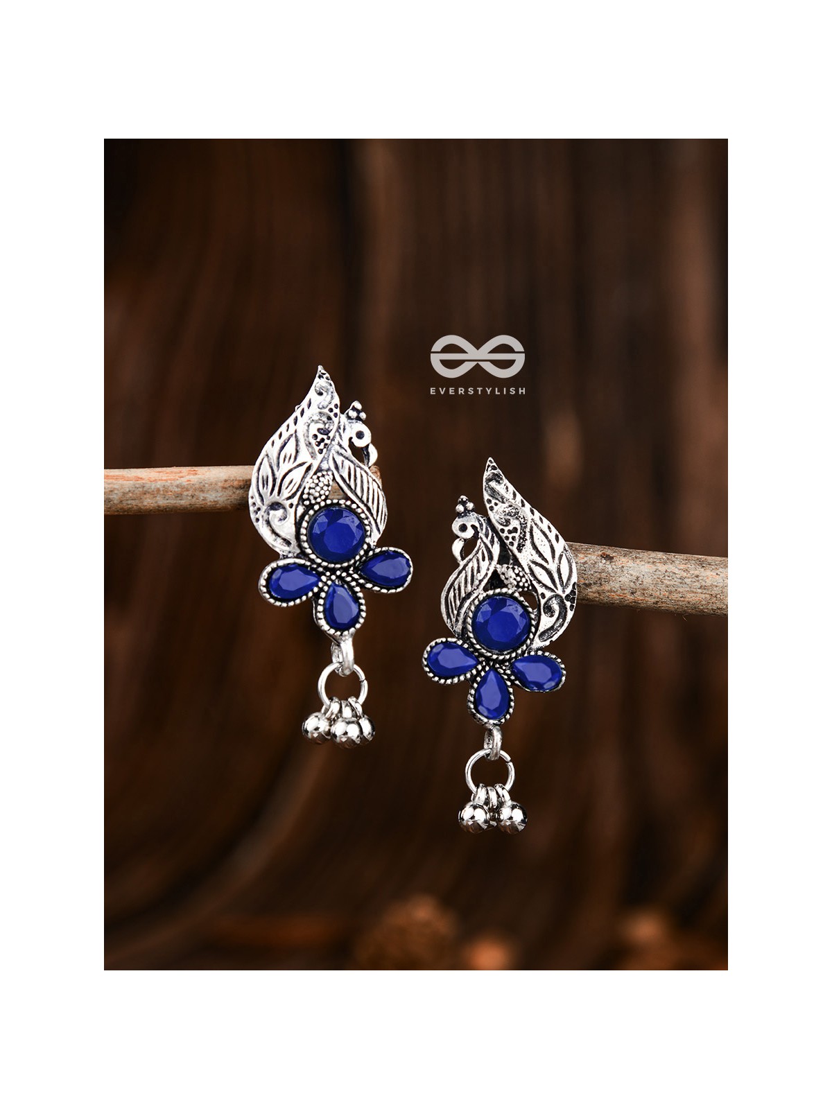 The Boho Peacocks (Sapphire Blue) - The Embellished Oxidised Collection