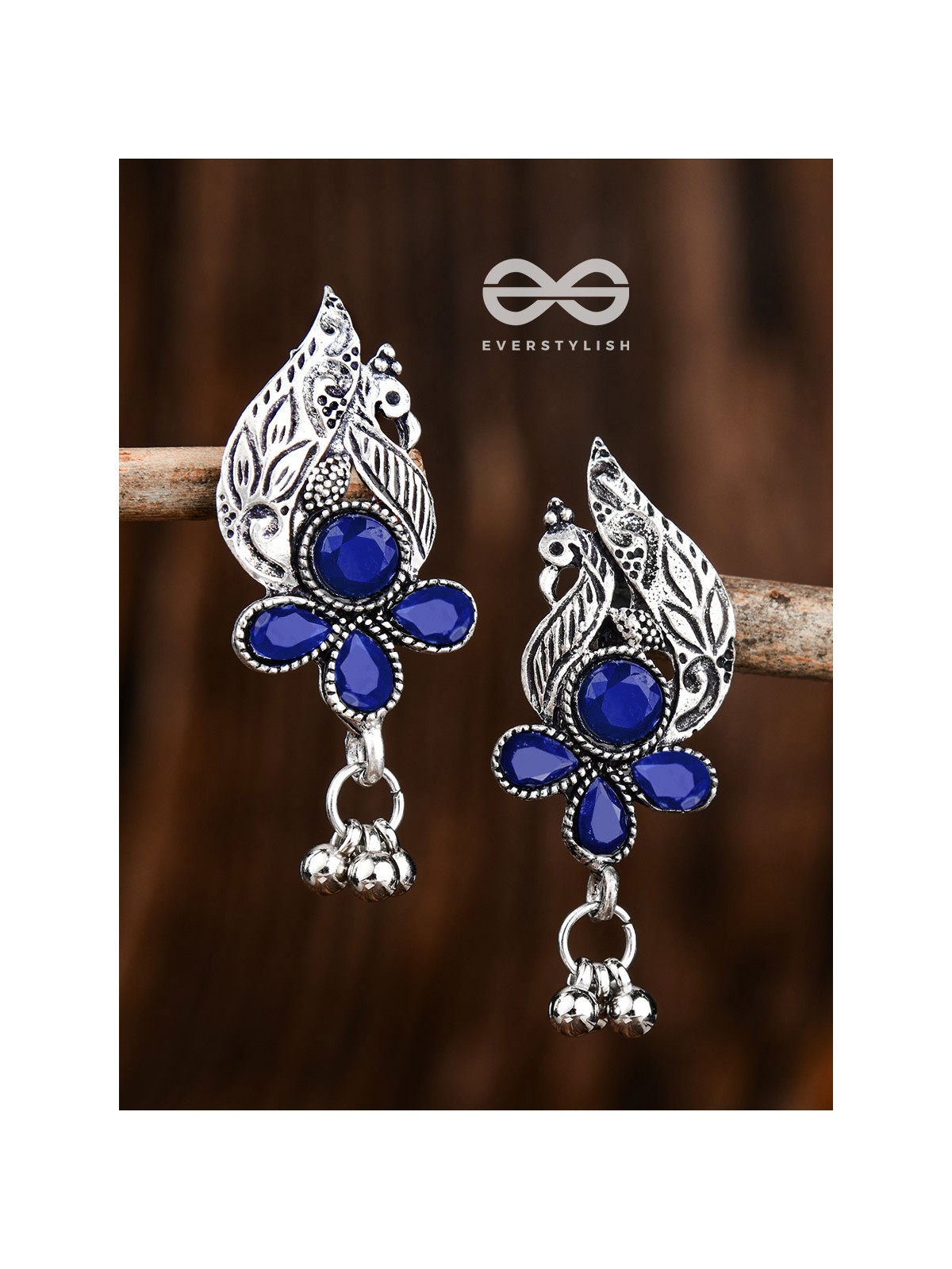 The Boho Peacocks (Sapphire Blue) - The Embellished Oxidised Collection