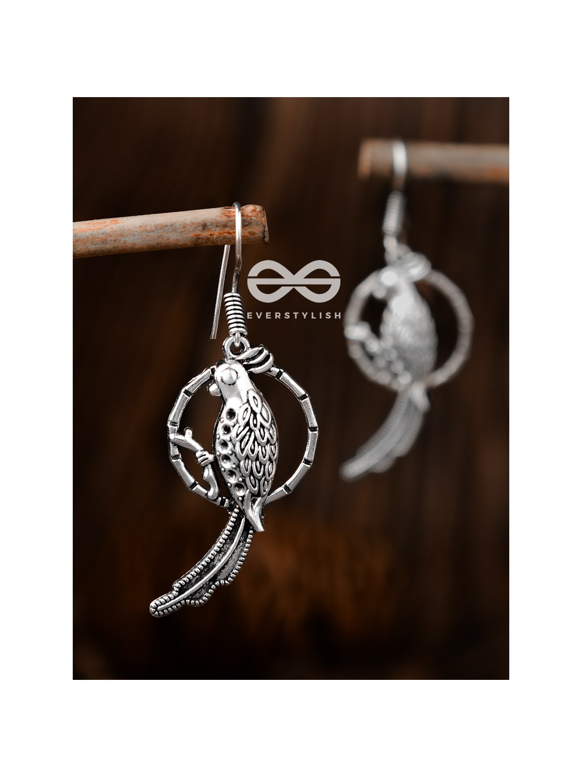 The Bird on a Twig Danglers - Tiny Trinket Earrings
