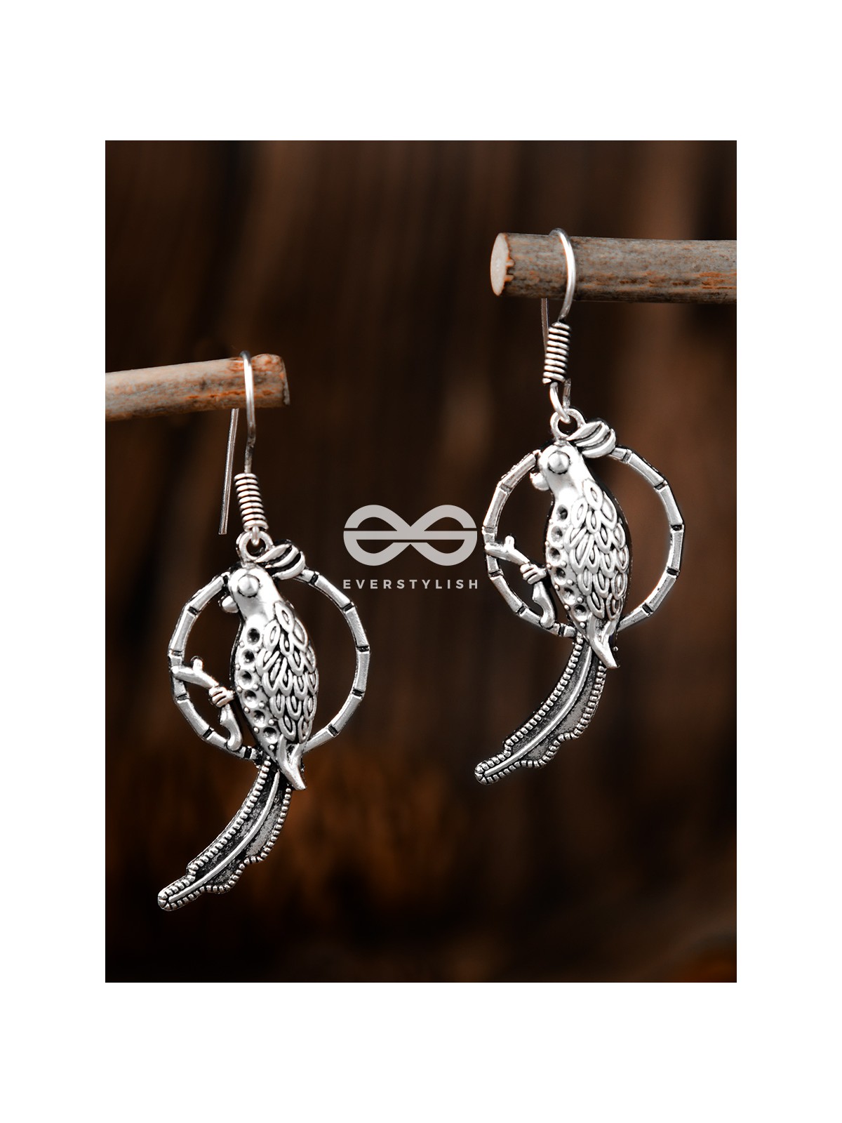 The Bird on a Twig Danglers - Tiny Trinket Earrings