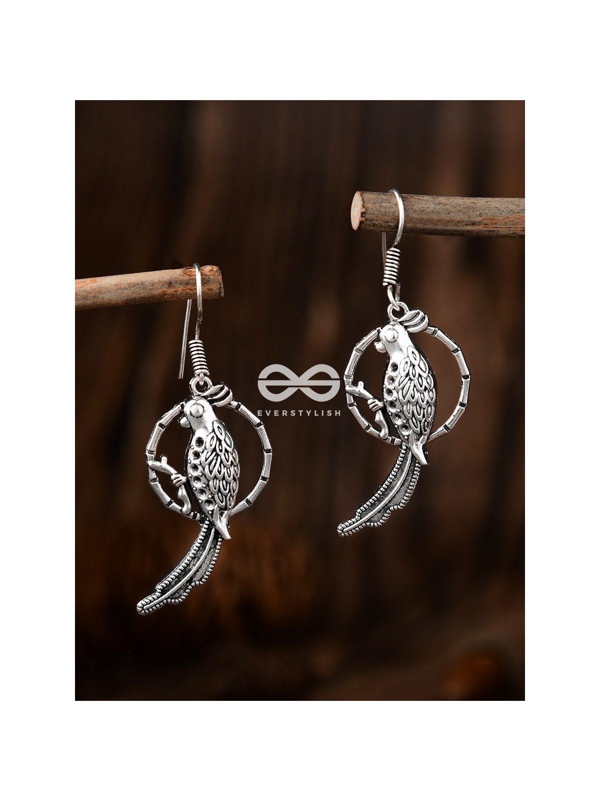 The Bird on a Twig Danglers - Tiny Trinket Earrings