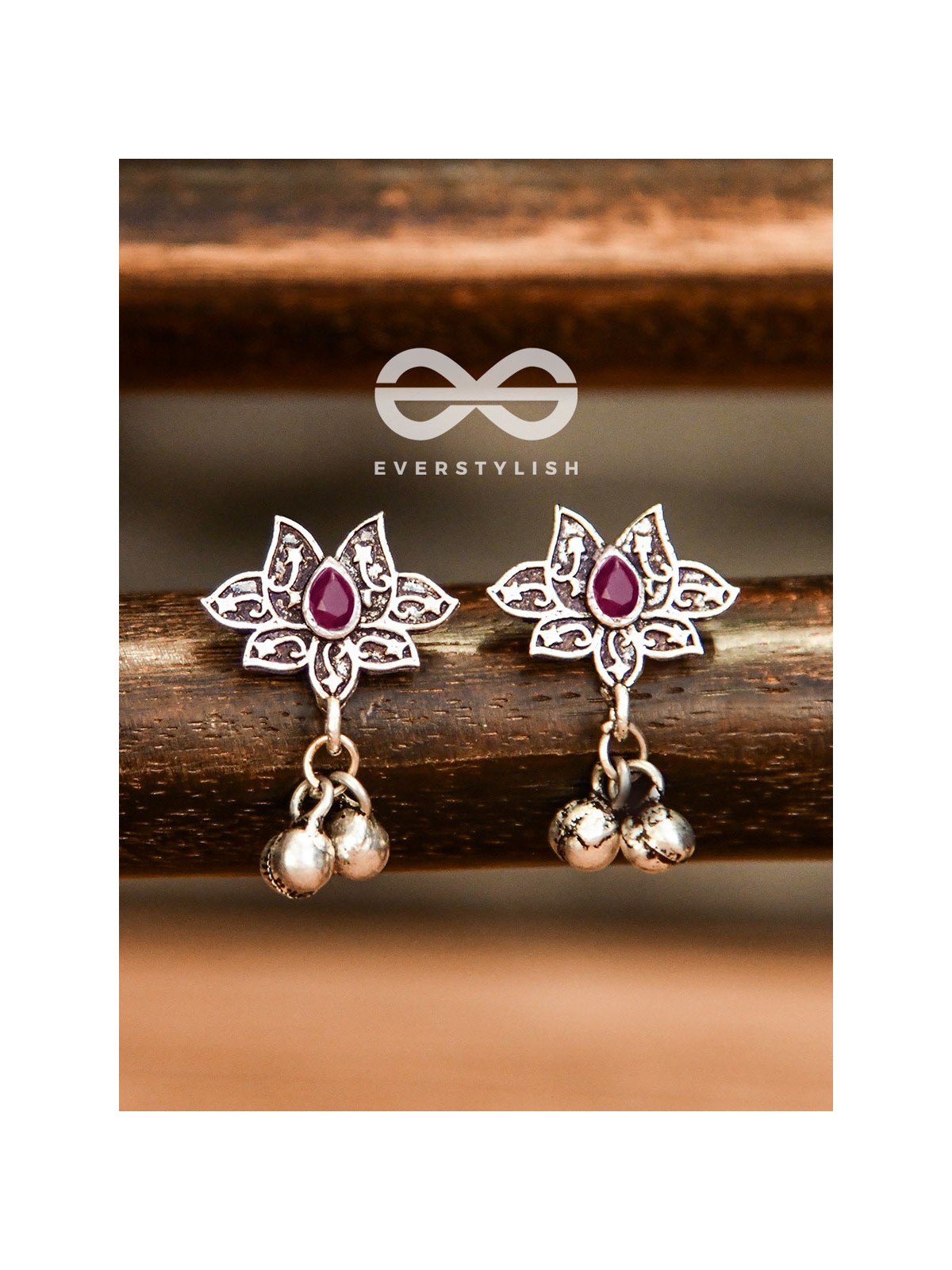 The Embellished Lotus (Ruby Red) - The Melodious Ghungroo Collection