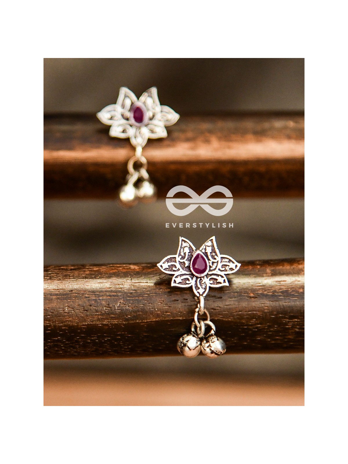 The Embellished Lotus (Ruby Red) - The Melodious Ghungroo Collection