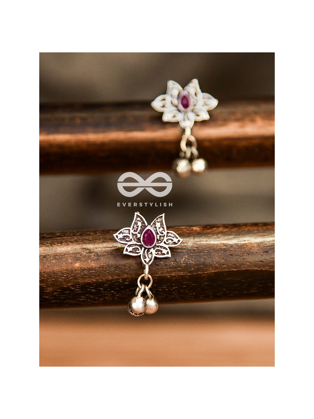 The Embellished Lotus (Ruby Red) - The Melodious Ghungroo Collection